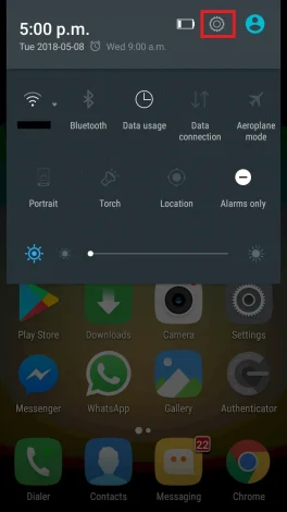 the Settings icon