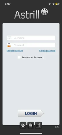app and log in