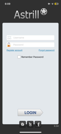 app and log in