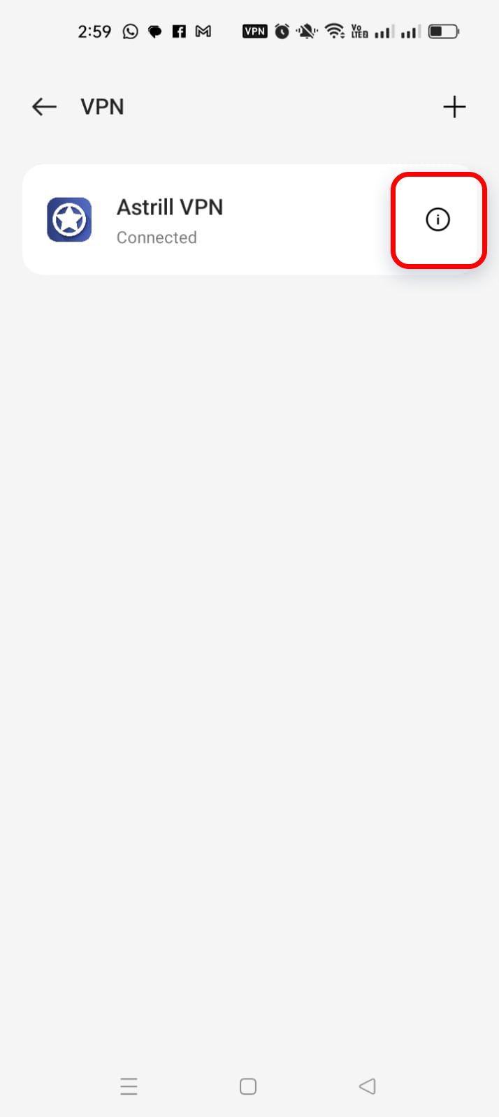 disconnect vpn from android device