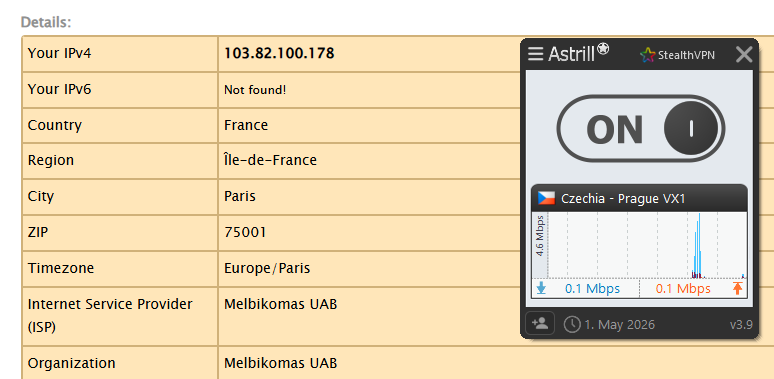 Wrong Location with AstrillVPN