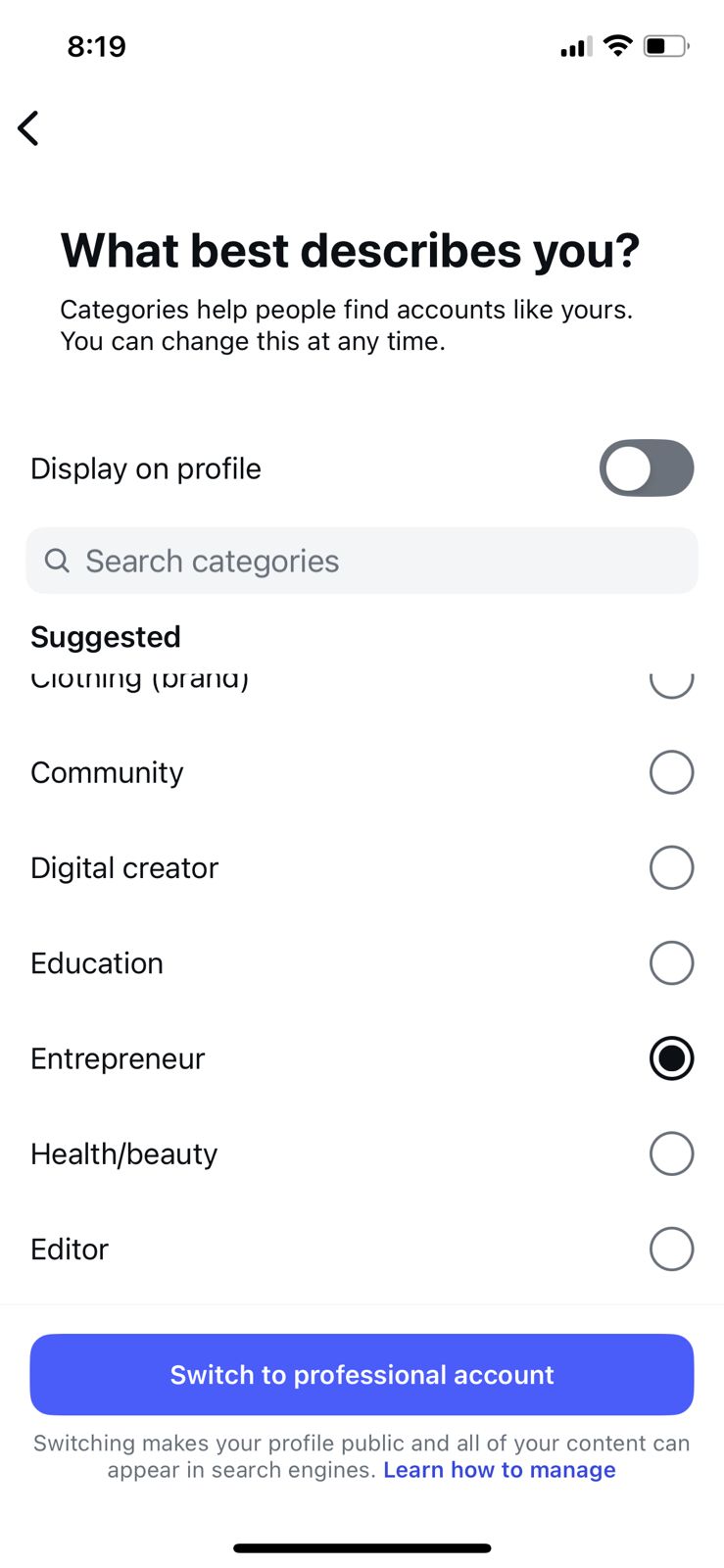 account category