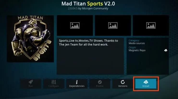Mad Titan Sports kodi addons