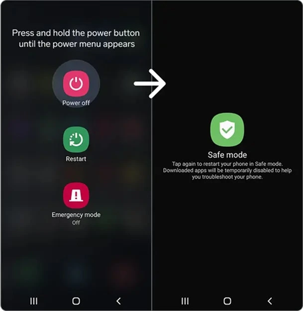 phone into safe mode