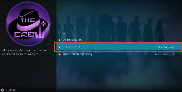 the crew sports kodi addon