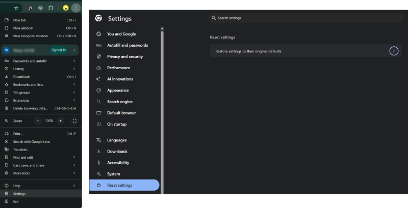  web browser settings to default