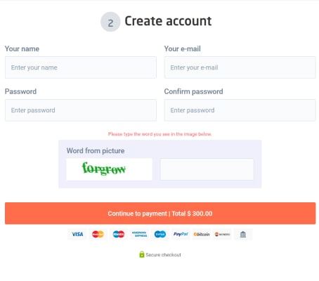 VPN app and register for the service