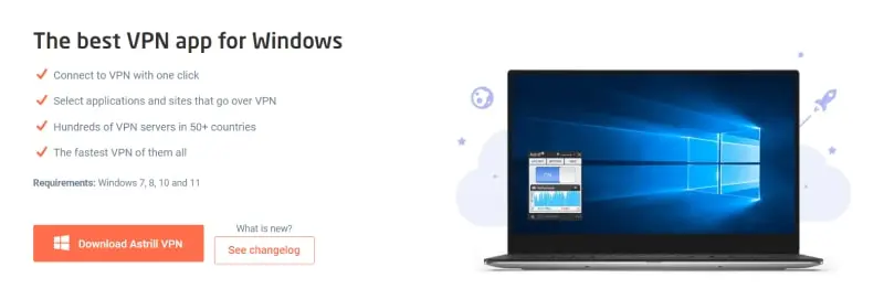 download the AstrillVPN Windows app