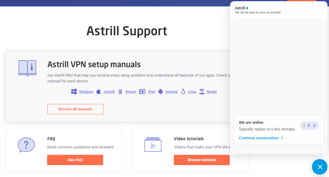AstrillVPN’s Expert Support Team