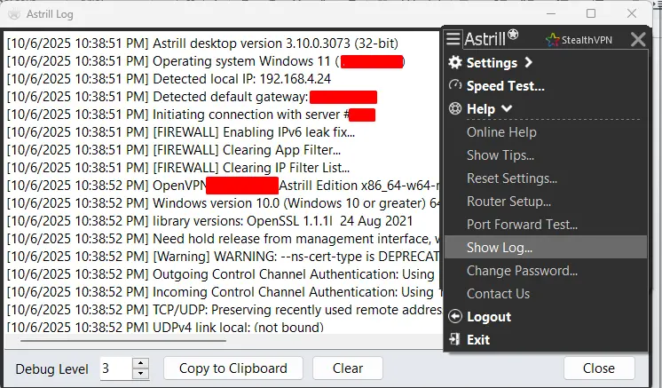 VPN Logs for Technical Clues