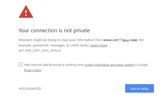 Your connection is not Private error