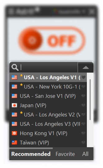 Choose a server location