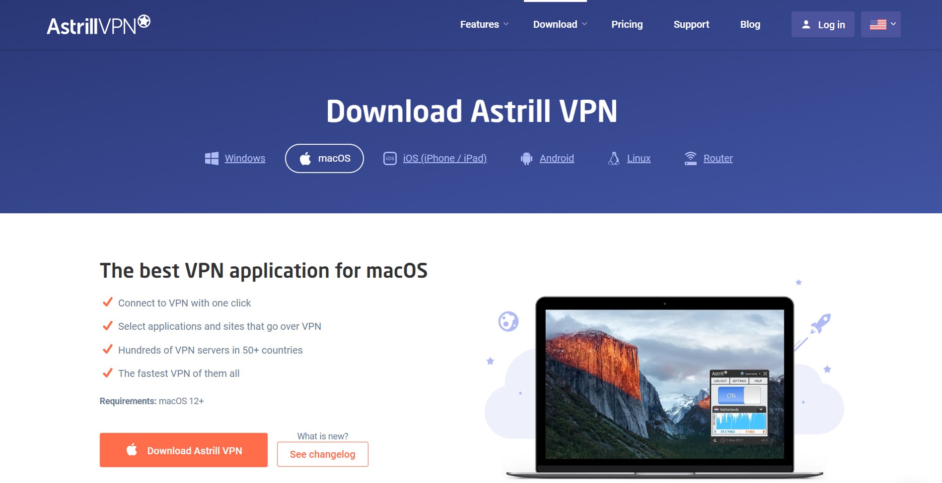 Download and install the official Astrill VPN
