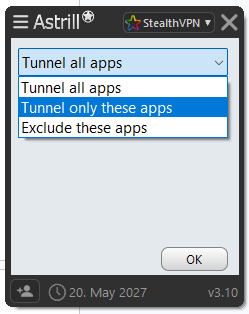 tunnel all the apps or any specific ones
