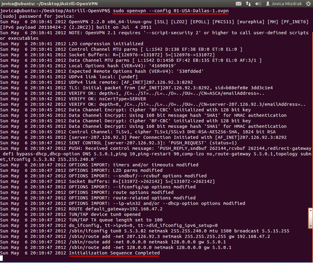 OpenVPN - How to configure OpenVPN with OpenVPN client on Linux