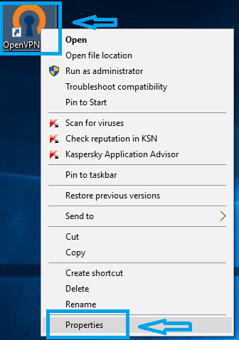 Openvpn GUI Icon Context Menu