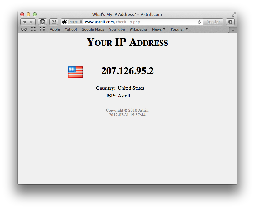 Astrill IP address