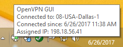 Openvpn GUI Connected Tray Popup Notification