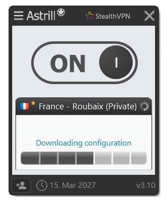 Astrill VPN connecting phase