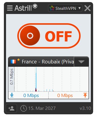 Astrill VPN OFF