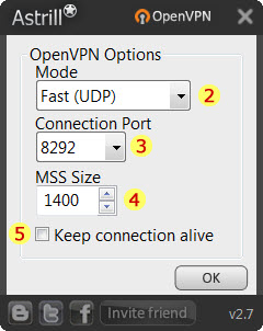 OpenVPN Options Default