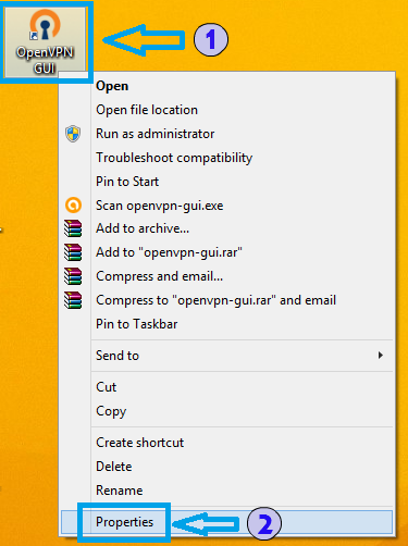 Openvpn GUI Icon Context Menu