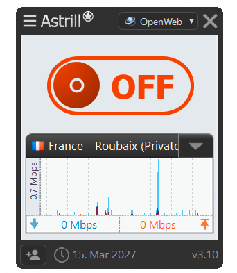 Astrill Login Screen