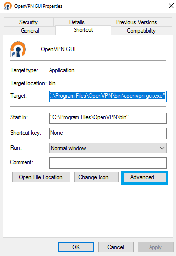 Openvpn GUI Icon Context Menu