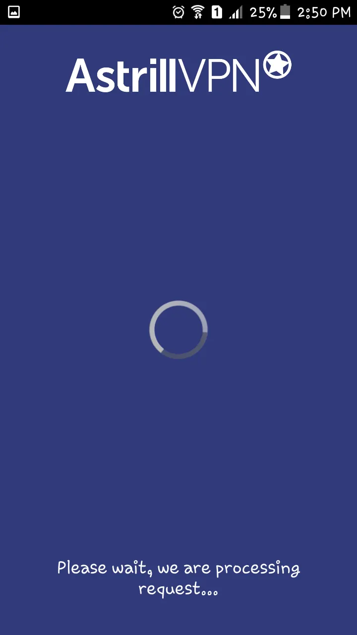 Astrill Android app processing a request after logout
